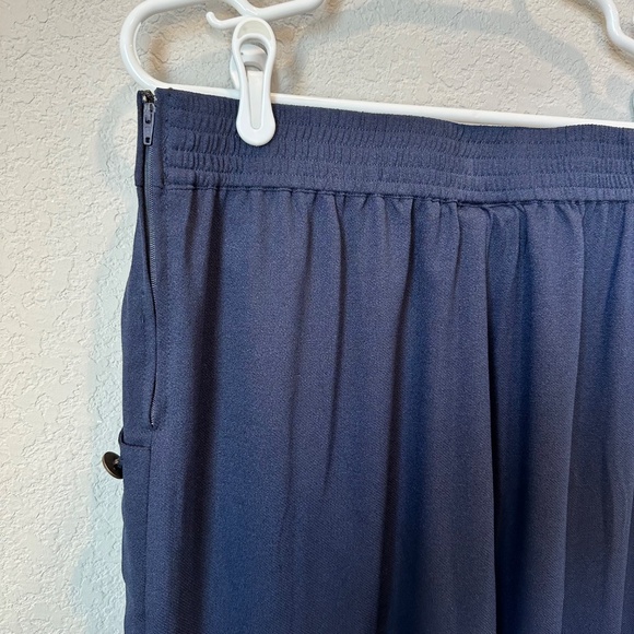 NWT Modcloth Navy Blue Nautical Wide Leg Pull on Trousers - Size Large - Picture 3 of 8